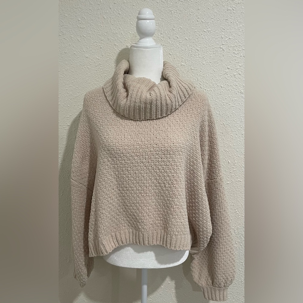 Beige Long Sleeve Turtleneck